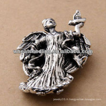 2014 New Style Antic Silver Jewelry Fairy avec broche oiseau BH34